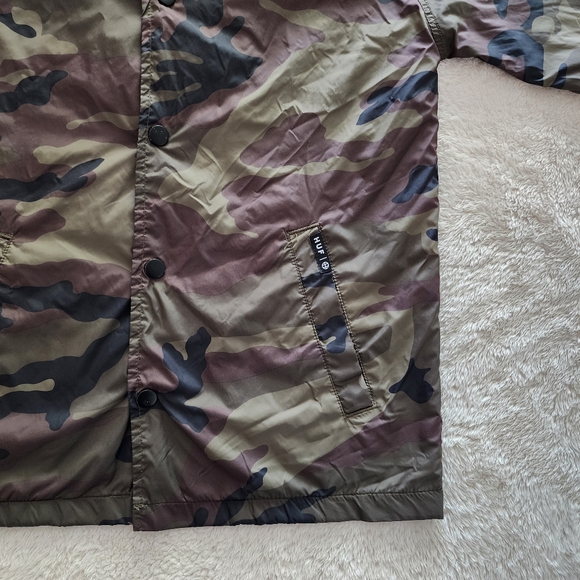 HUF Camo Coaches Jacket, Youth Size Medium, GUC - Woodland Camo - Picture 3 of 8